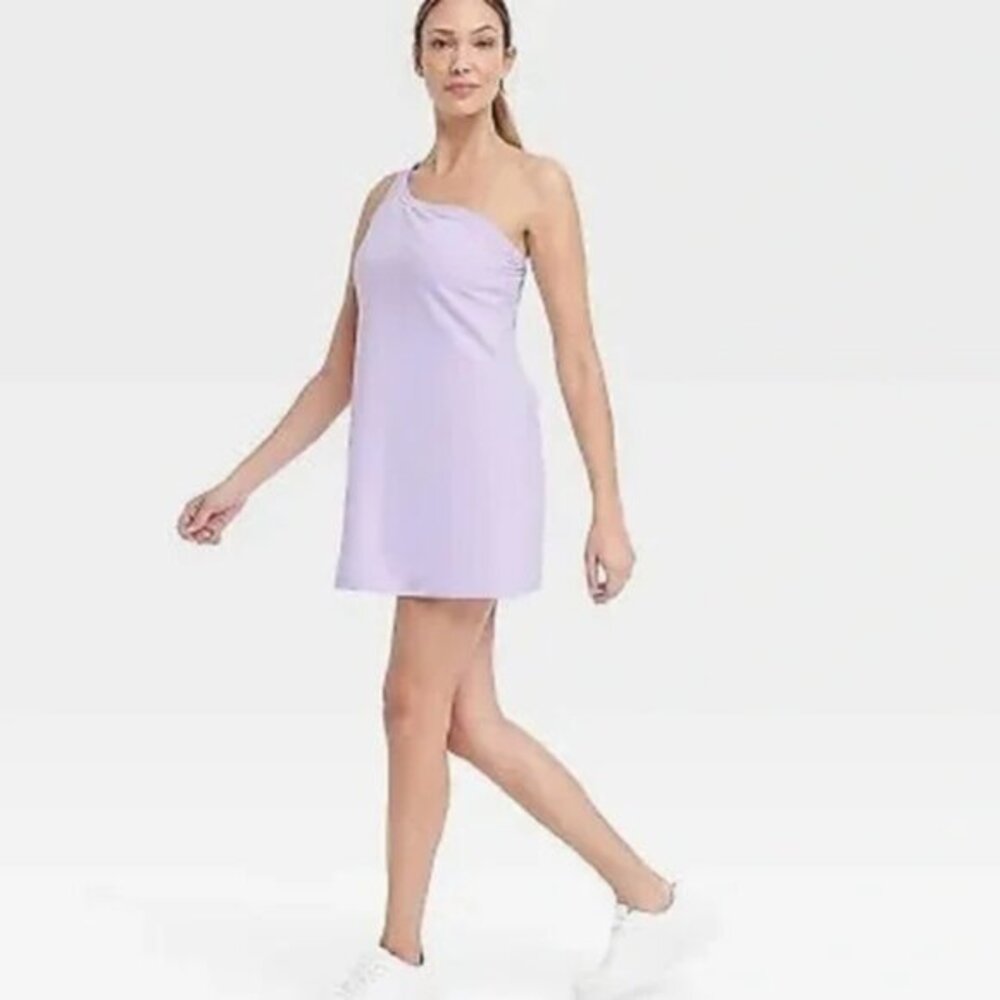 All in Motion Women's Asymmetrical Mini Dress Lilac Purple size M
